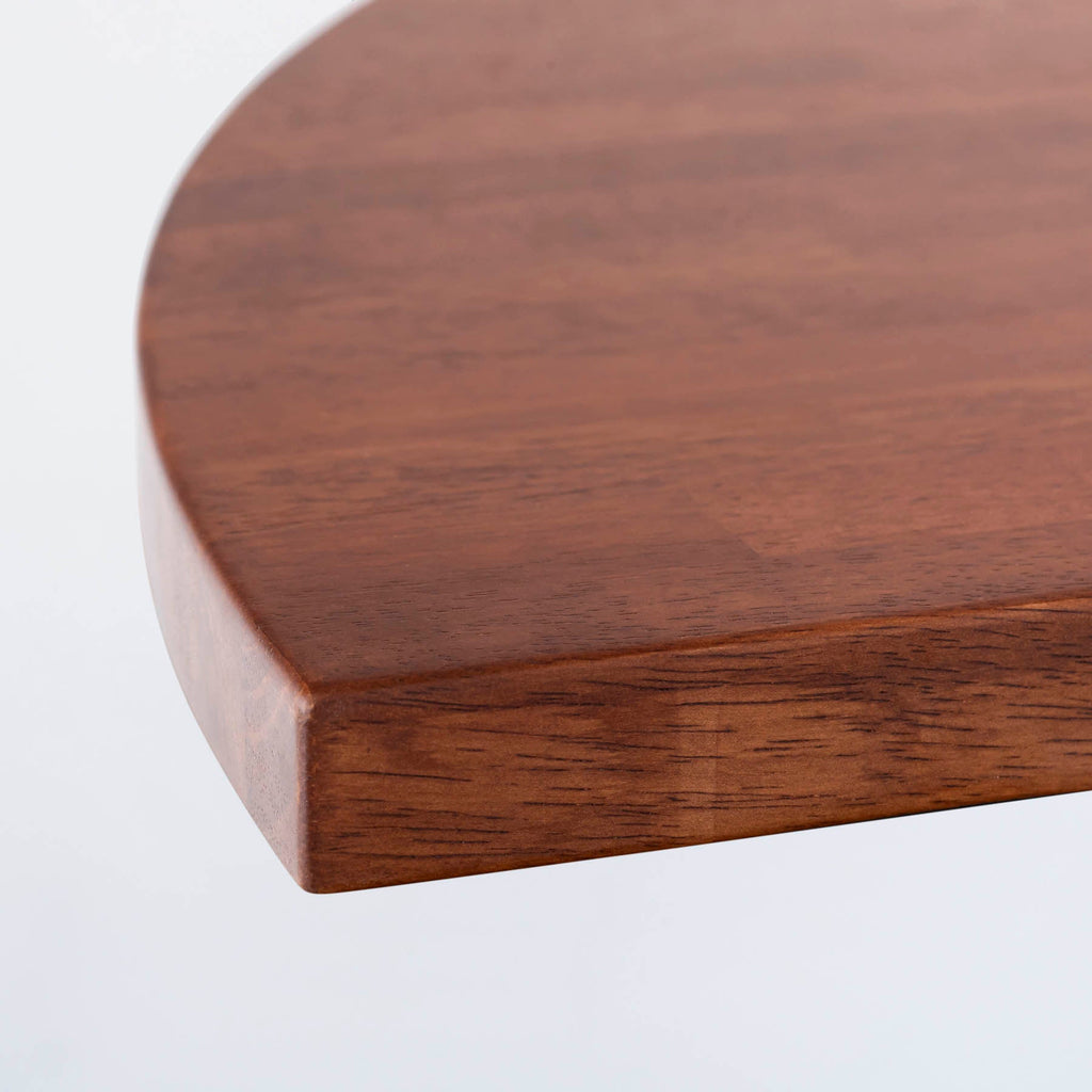 スマート造作テーブル / 半円 × ラバーウッド × 黒スチール脚