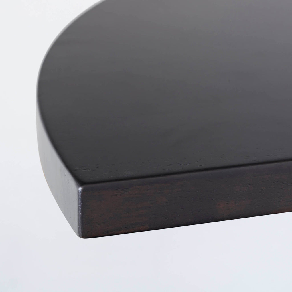 スマート造作テーブル / 半円 × ラバーウッド × 黒スチール脚