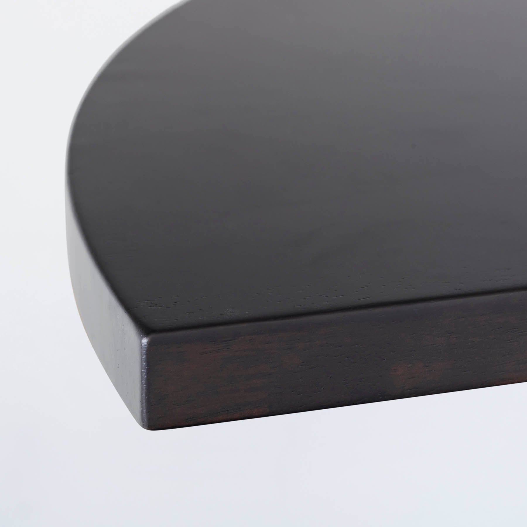 スマート造作テーブル / 半円 × ラバーウッド × 黒スチール脚