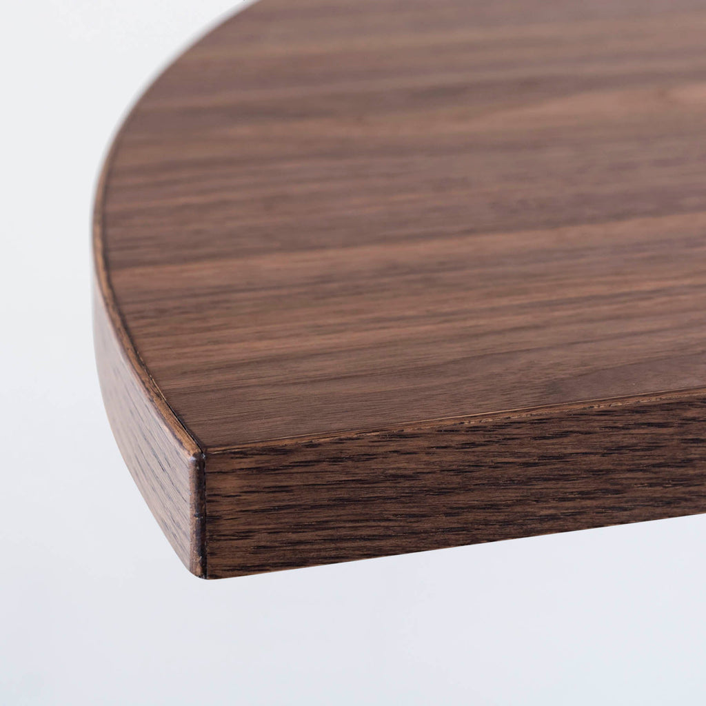 スマート造作テーブル / 半円 × ウォルナット × 黒スチール脚