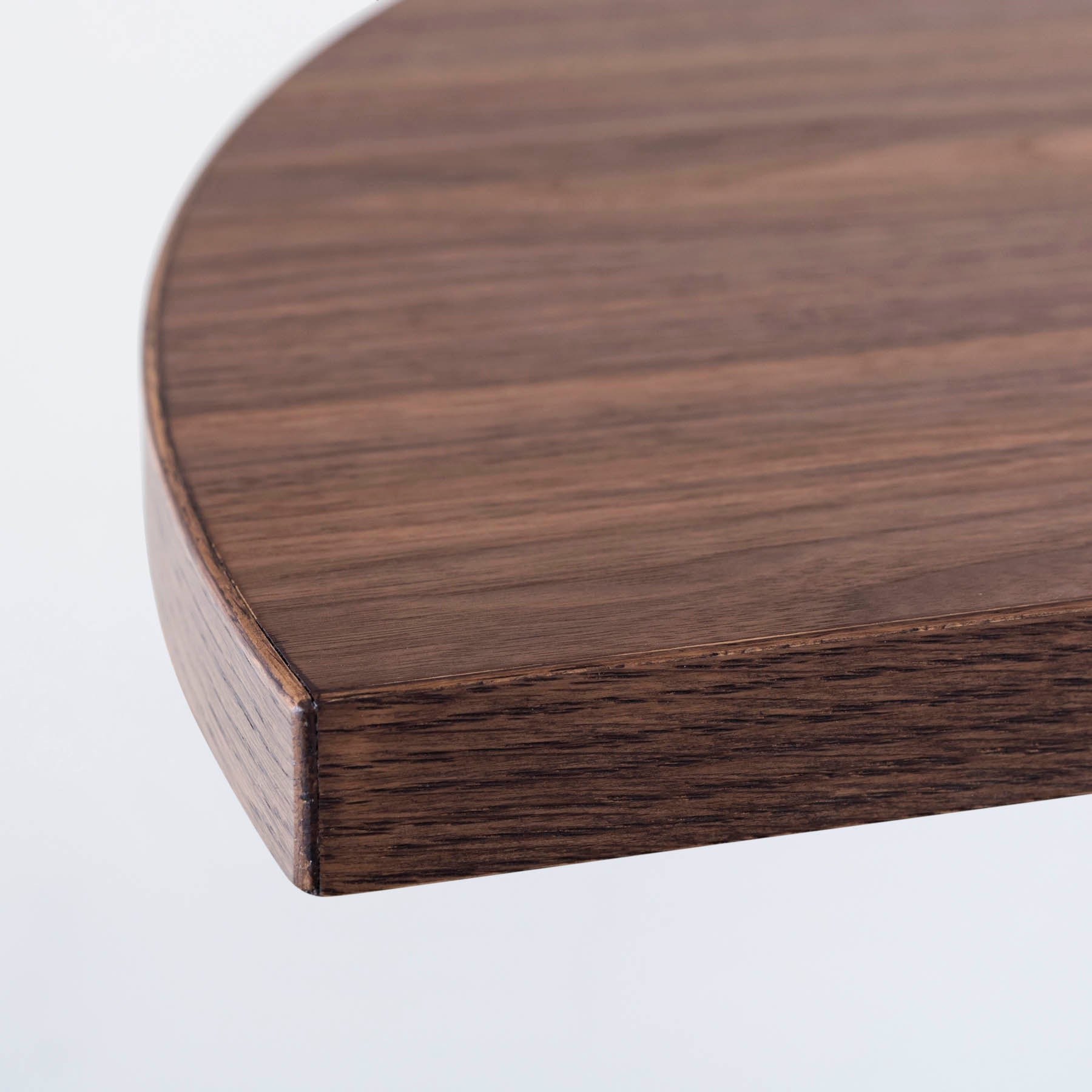 スマート造作テーブル / 半円 × ウォルナット × 黒スチール脚