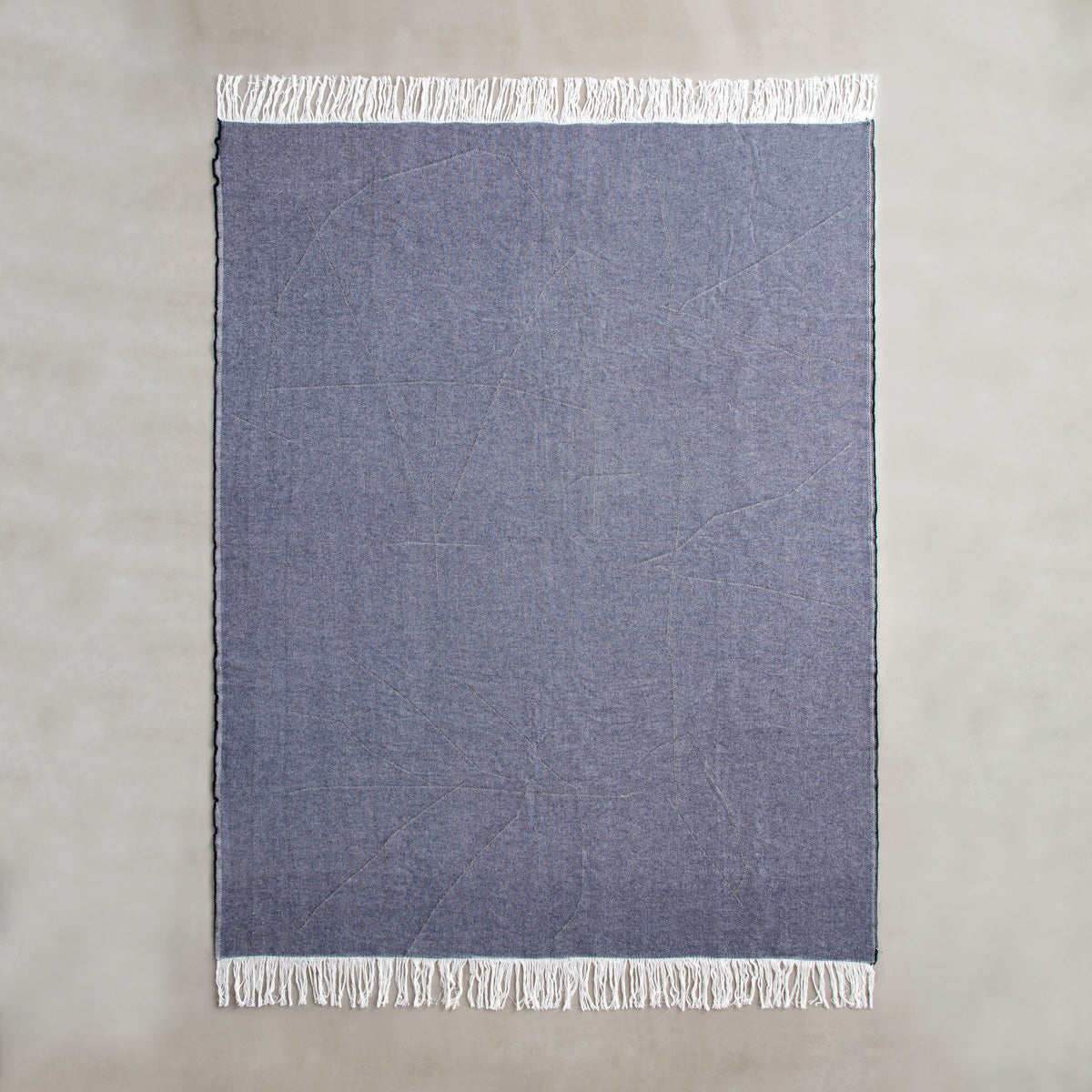 KOTAのSUNOKO BEDへのAdd-onシリーズTonakai Blanketブラック×ネイビー（裏面）