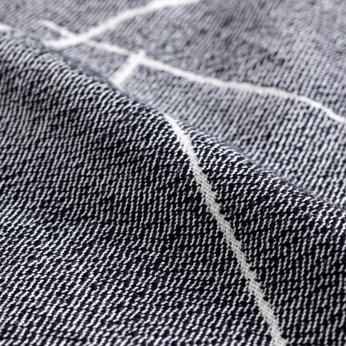 KOTAのSUNOKO BEDへのAdd-onシリーズTonakai Blanketブラック×ホワイト(表面detail）