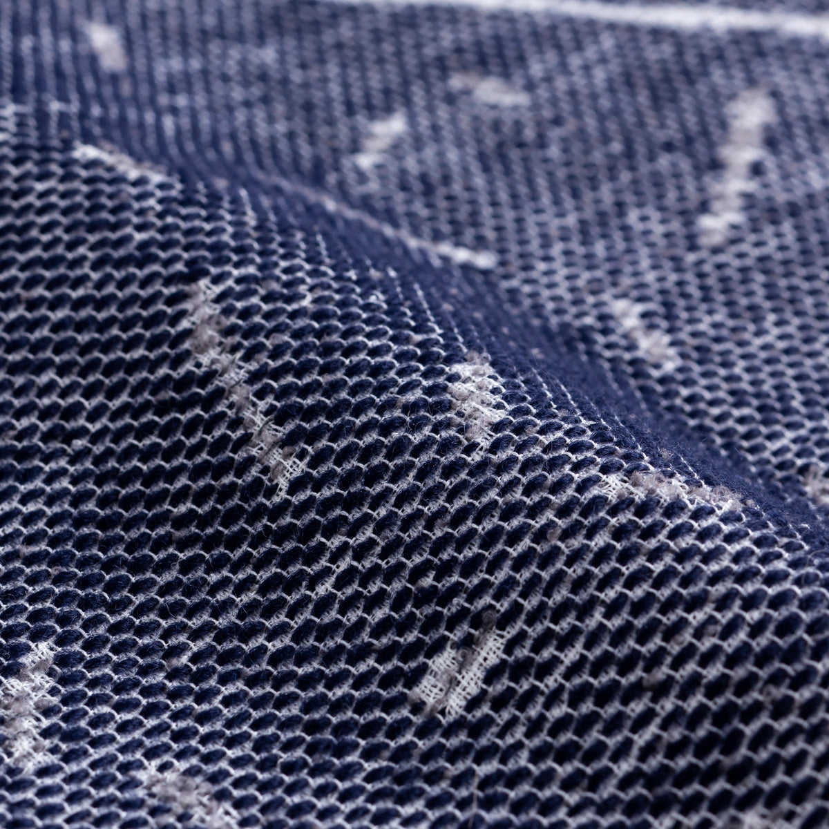 KOTAのSUNOKO BEDへのAdd-onシリーズのナイトストール・ブルー（表面生地detail）