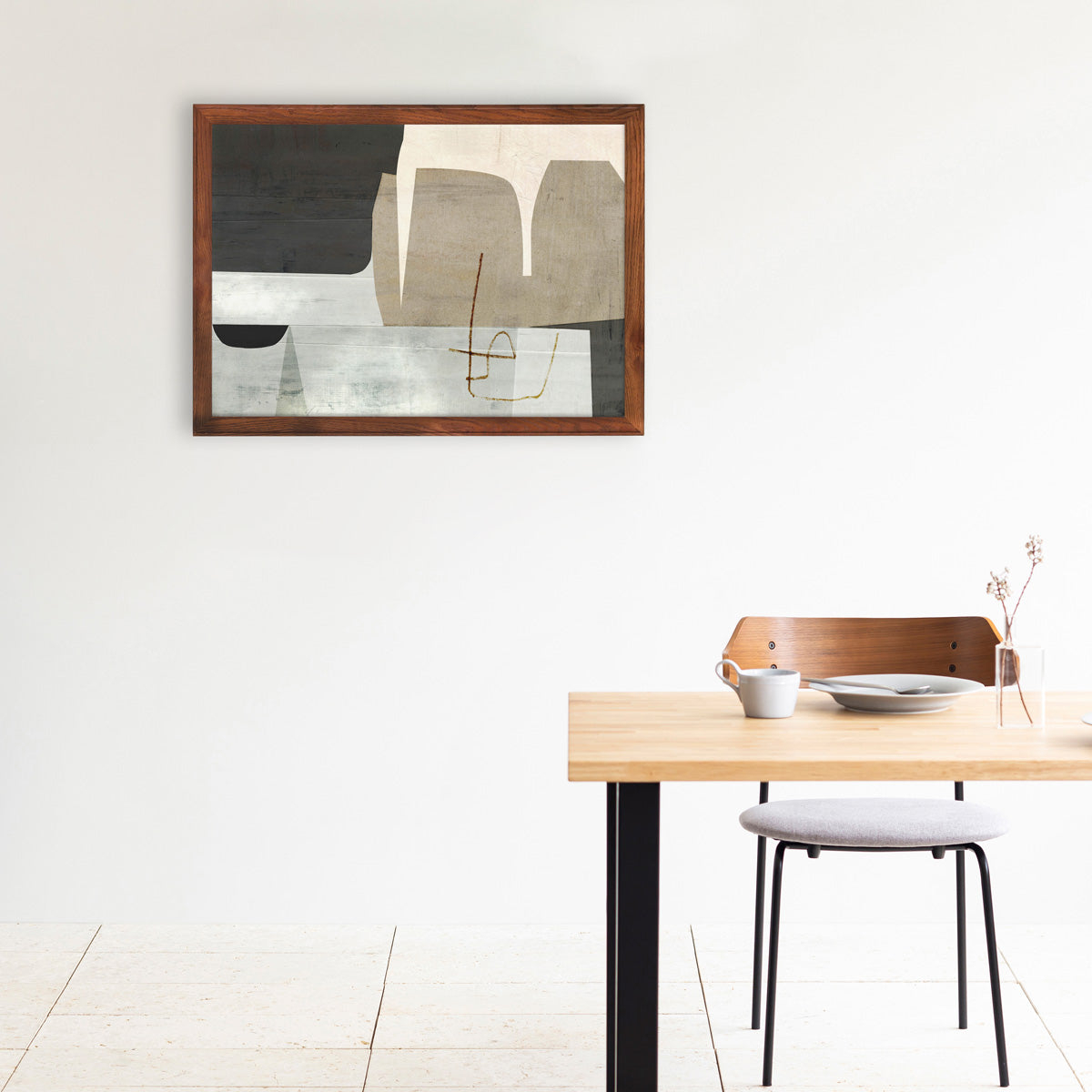 OAK　Art Frame　暮らしにアートを　 Brown ＋ Black　Abstract #4