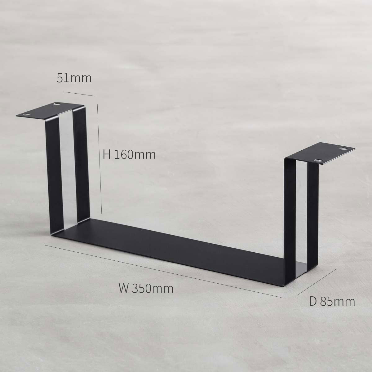 かなでもののアイアンを使用したシンプルなデザインの配線孔トレイ(サイズ画像)