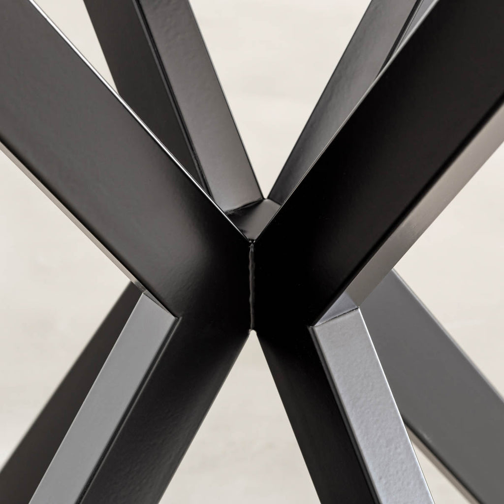 スマート造作カフェテーブル / リノリウム 全32色　黒スチール脚 カフェX × ラウンド φ71 - 80