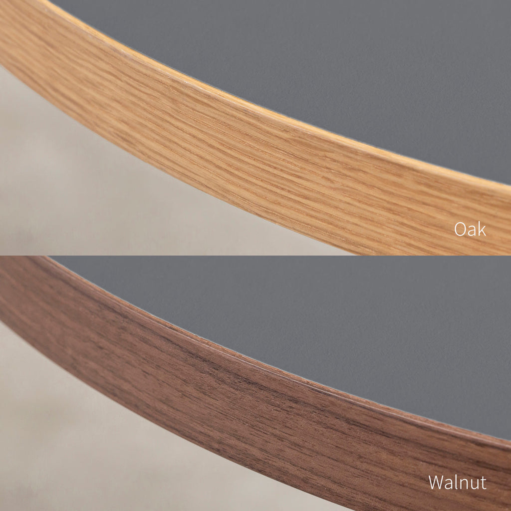 スマート造作カフェテーブル / リノリウム 全32色　黒スチール脚 4本脚 × ラウンド φ81 - 100