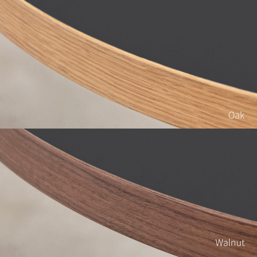 スマート造作カフェテーブル / リノリウム 全32色　ステンレススチール脚 4本脚 × ラウンド φ81 - 100