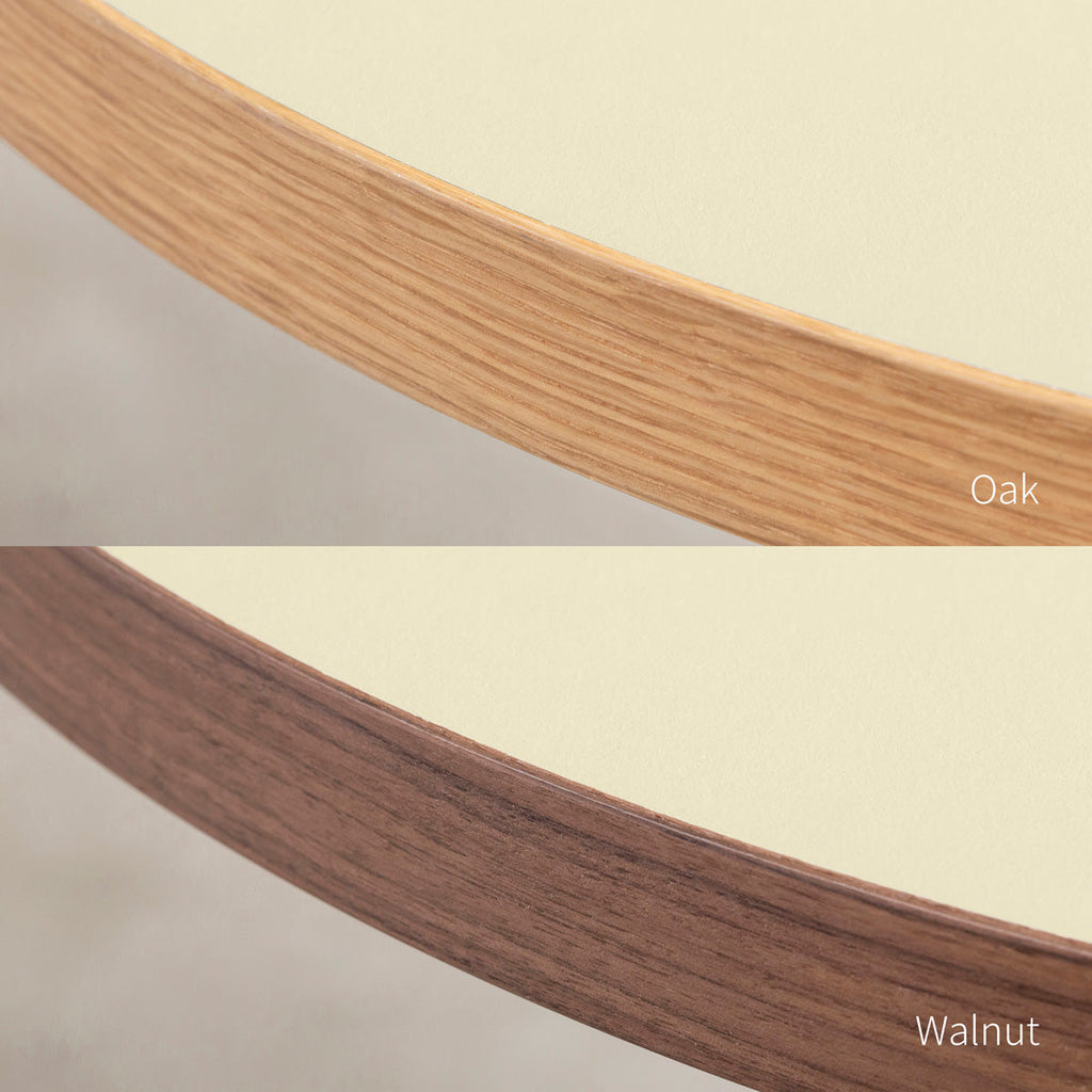 スマート造作カフェテーブル / リノリウム 全32色　黒スチール脚 1本脚 × ラウンド φ50 - 60