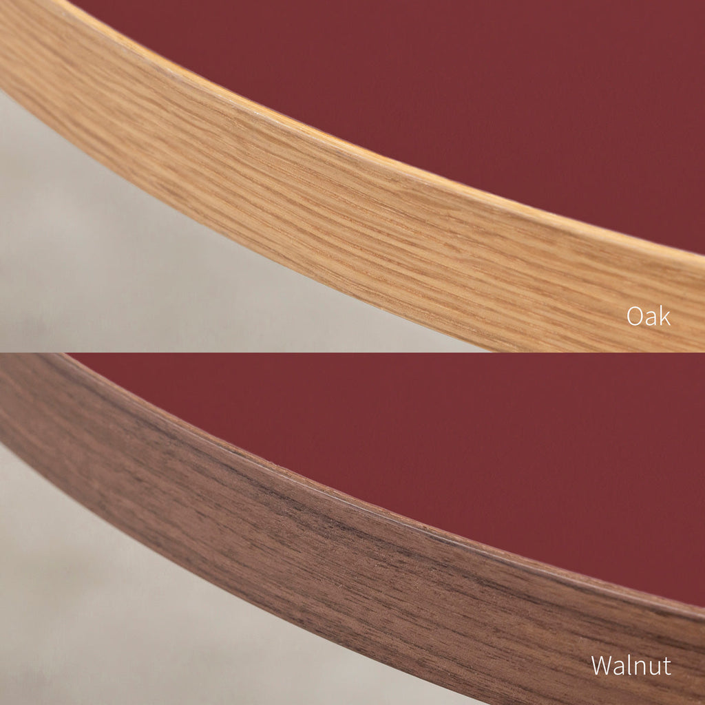 スマート造作カフェテーブル / リノリウム 全32色　白スチール脚 カフェX × ラウンド φ71 - 80