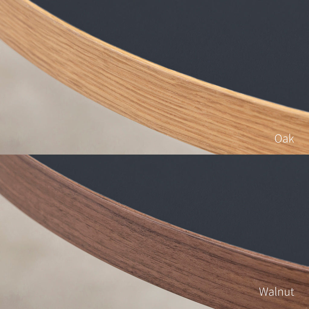 スマート造作カフェテーブル / リノリウム 全32色　白スチール脚 カフェX × ラウンド φ71 - 80