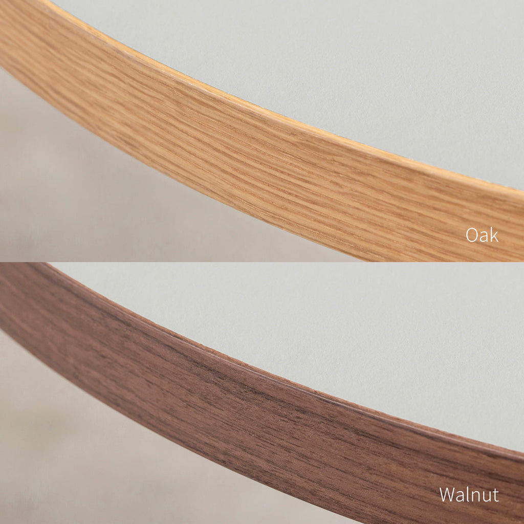 スマート造作カフェテーブル / リノリウム 全32色　黒スチール脚 1本脚 × ラウンド φ61 - 70