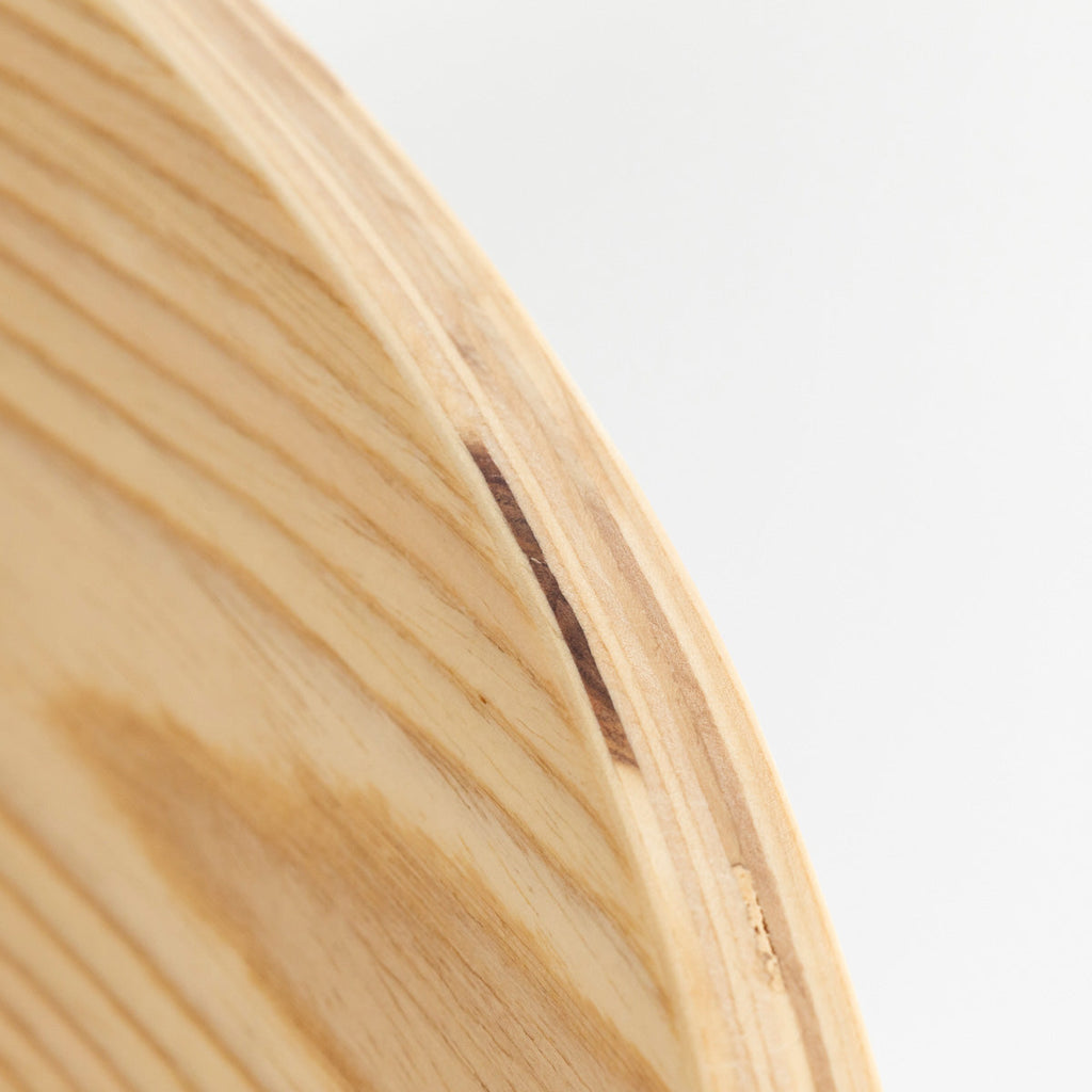 KANADEMONOのペア材プライウッドとアイアンを組み合わせたユニークモダンなナチュラルカラーのダイニングチェア（断面）