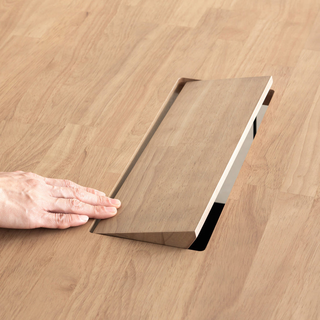 かなでもののBLOCK&TRAY付きのラバーウッド材アッシュの天板（木製ブロック4）