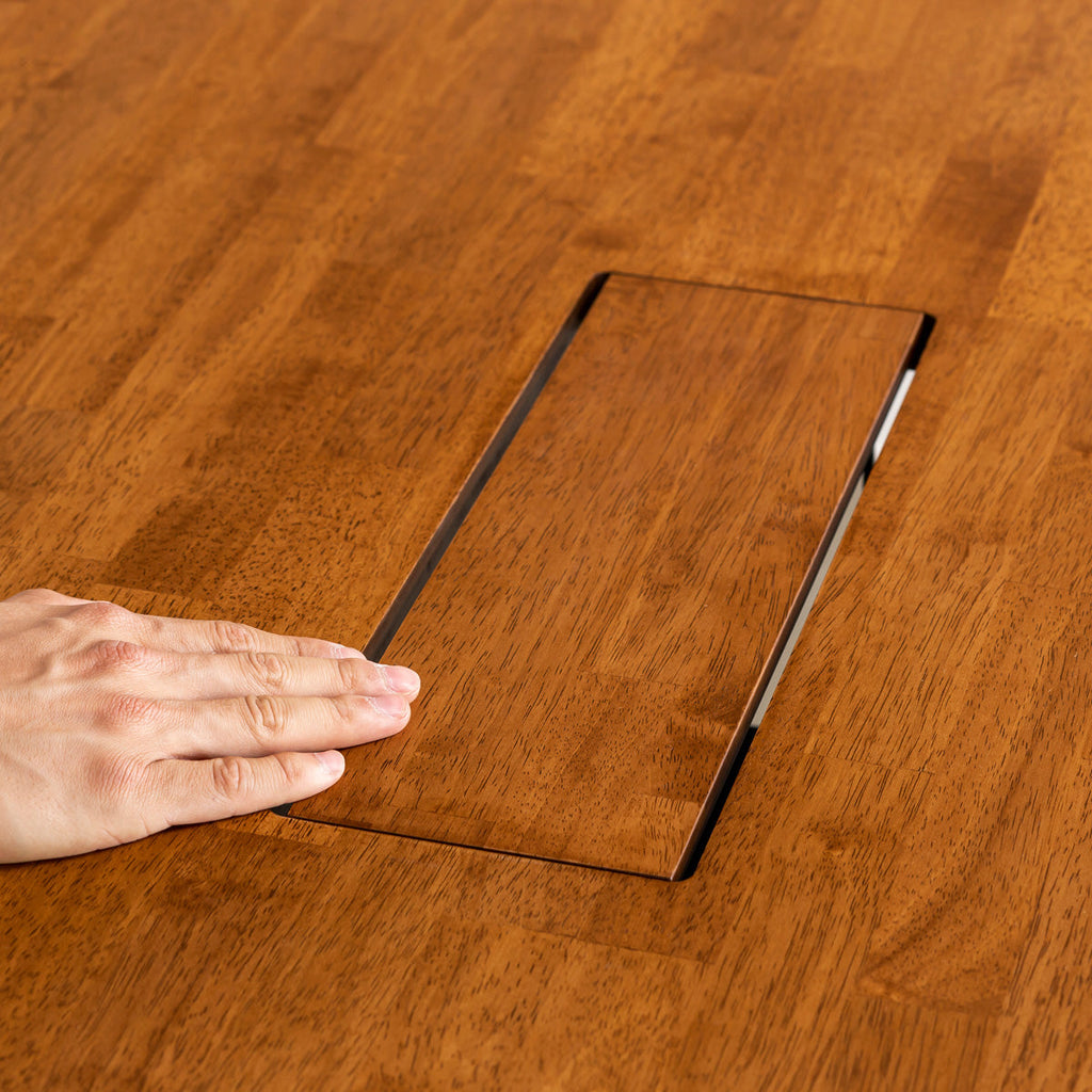 かなでもののBLOCK&TRAY付きのラバーウッド材チークブラウンの天板（木製ブロック3）