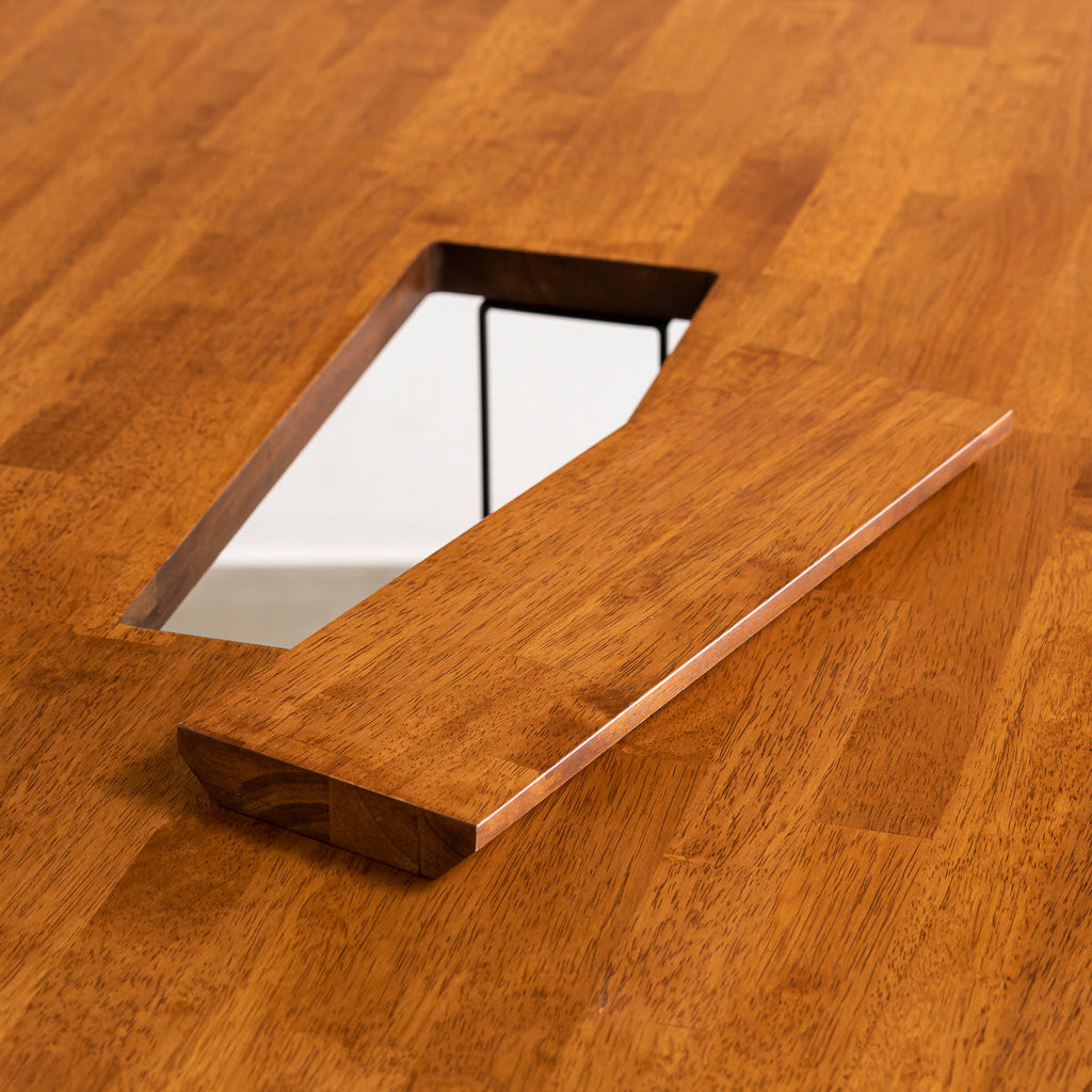 かなでもののBLOCK&TRAY付きのラバーウッド材チークブラウンの天板（木製ブロック5）