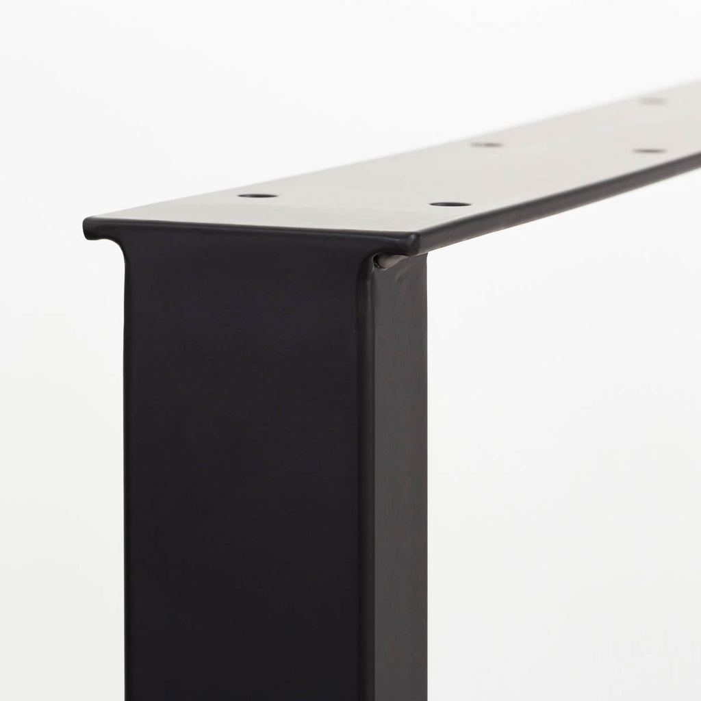 かなでもののマットブラックのミニマルシンプルなスクエアタイプ（H70cm）の鉄脚(上部プレート2)