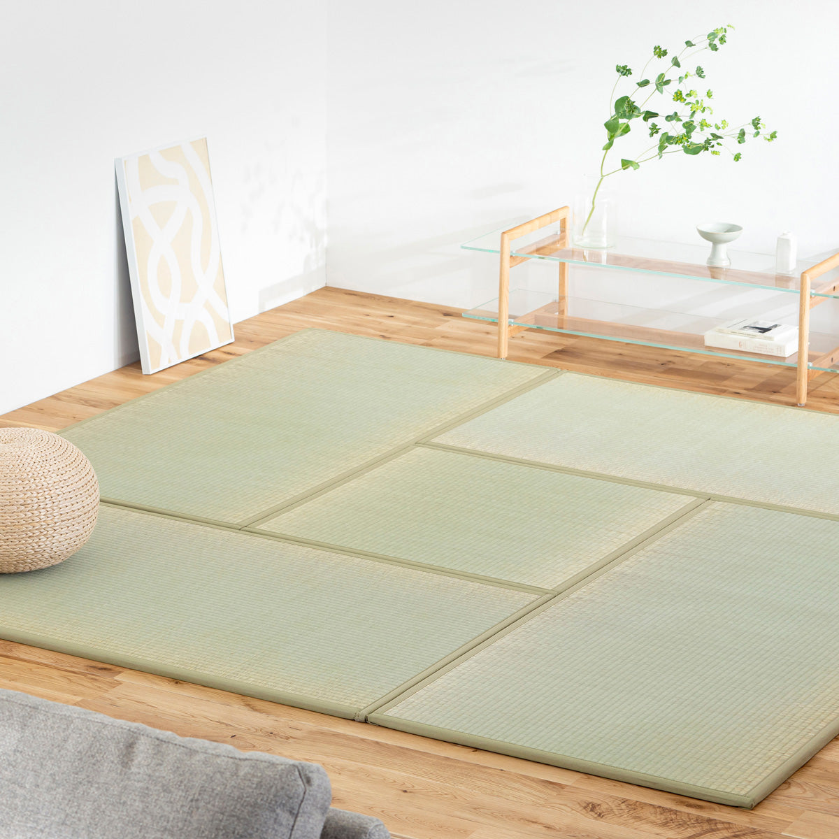 国産のい草をつかった爽やかな印象の164 × 82cmの置き畳（使用例5）