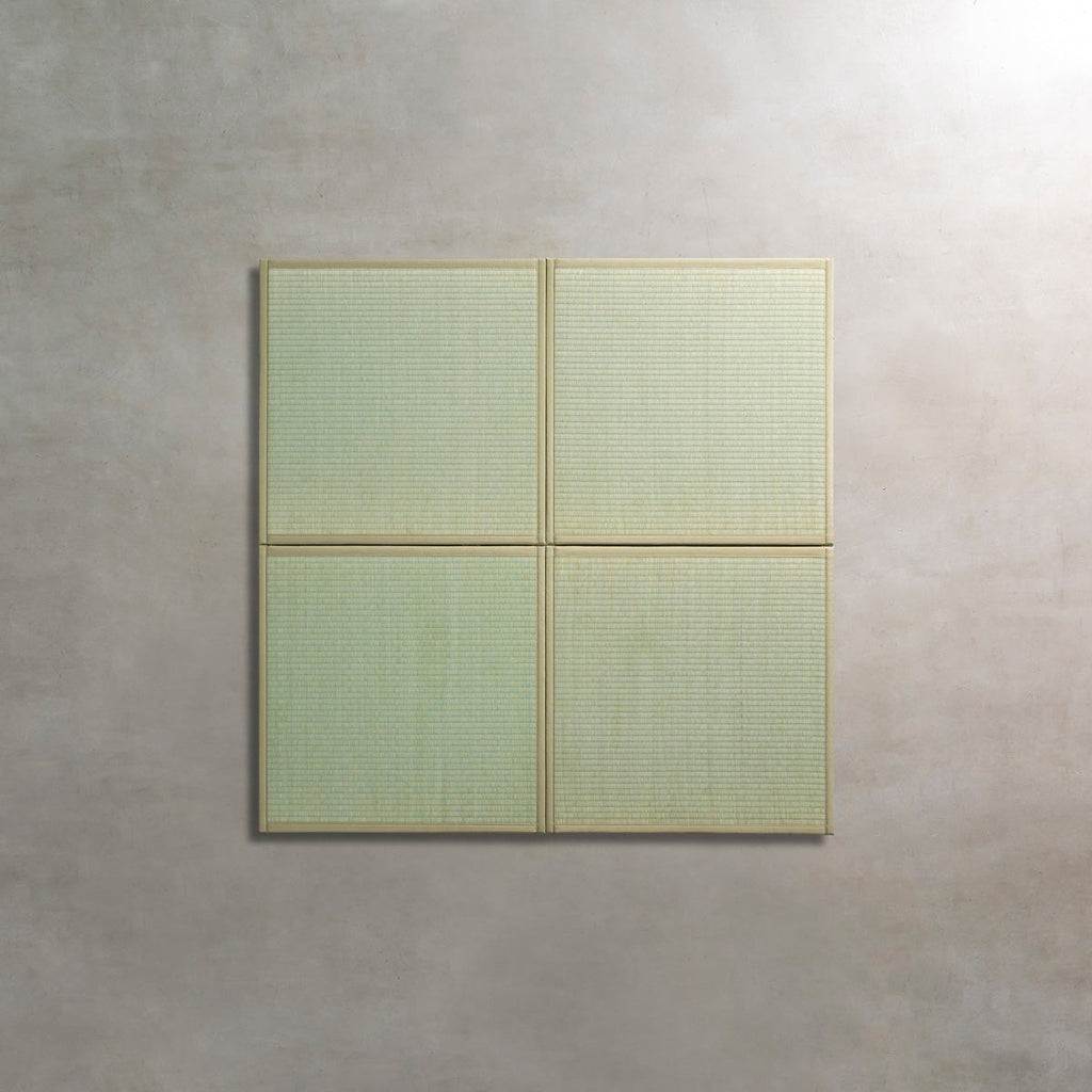 国産のい草をつかった爽やかな印象の70 × 70cmの置き畳（4枚俯瞰カット）