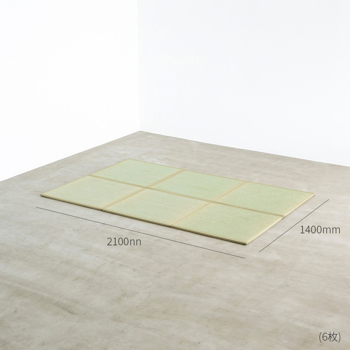国産のい草をつかった爽やかな印象の70 × 70cmの置き畳（6枚サイズ画像）