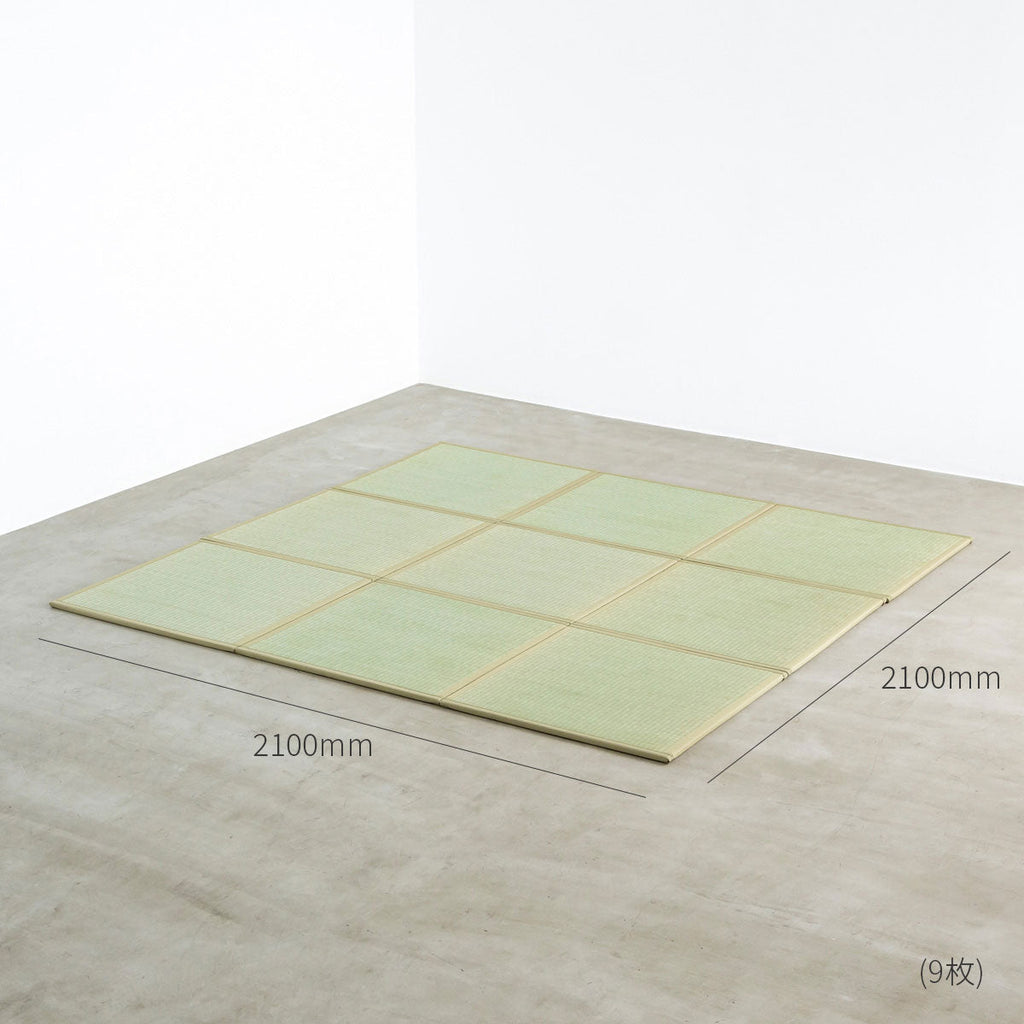 国産のい草をつかった爽やかな印象の70 × 70cmの置き畳（9枚サイズ画像）