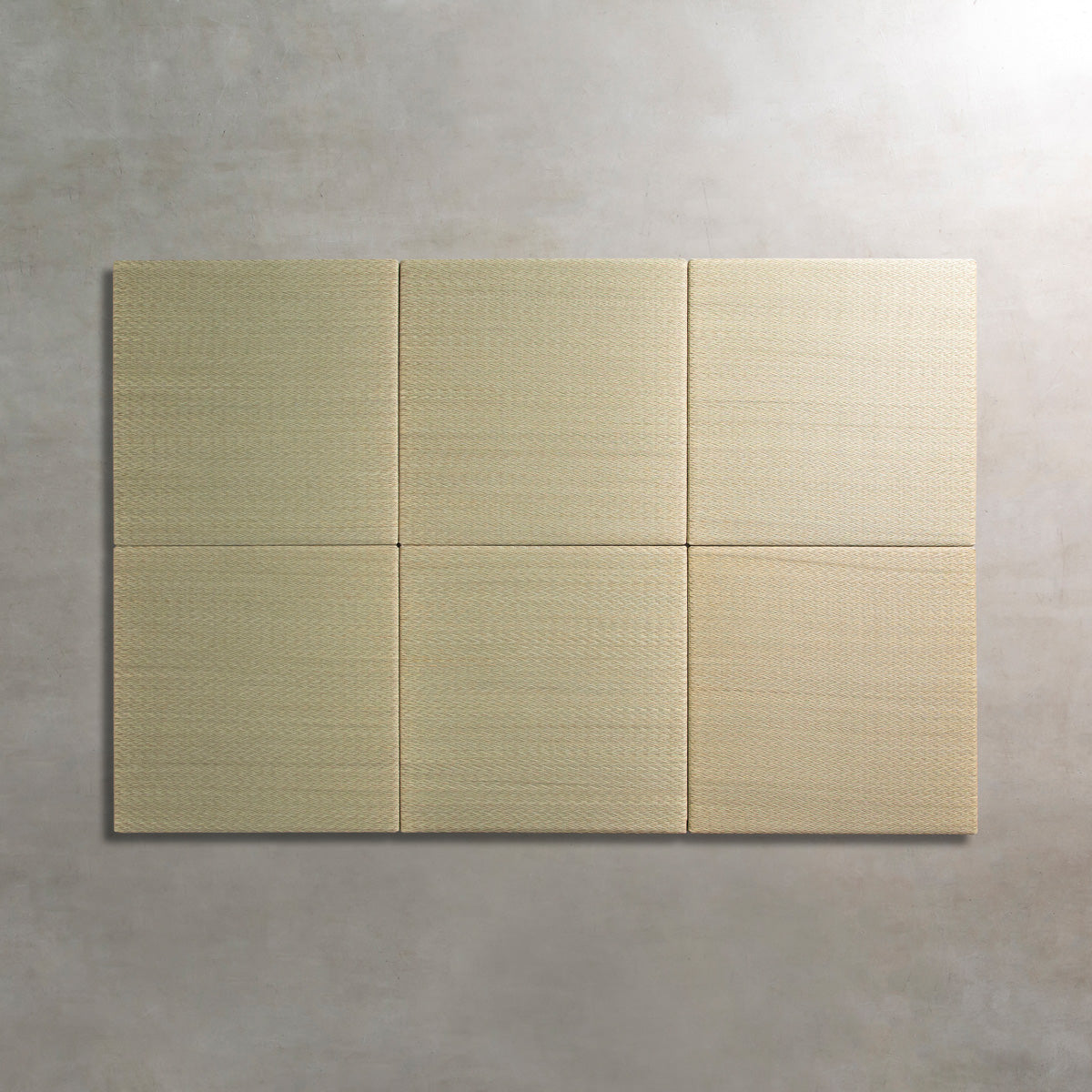 ヘリなしでスタイリッシュに仕上げた洗練された印象の70 × 70cmの置き畳（6枚俯瞰カット）