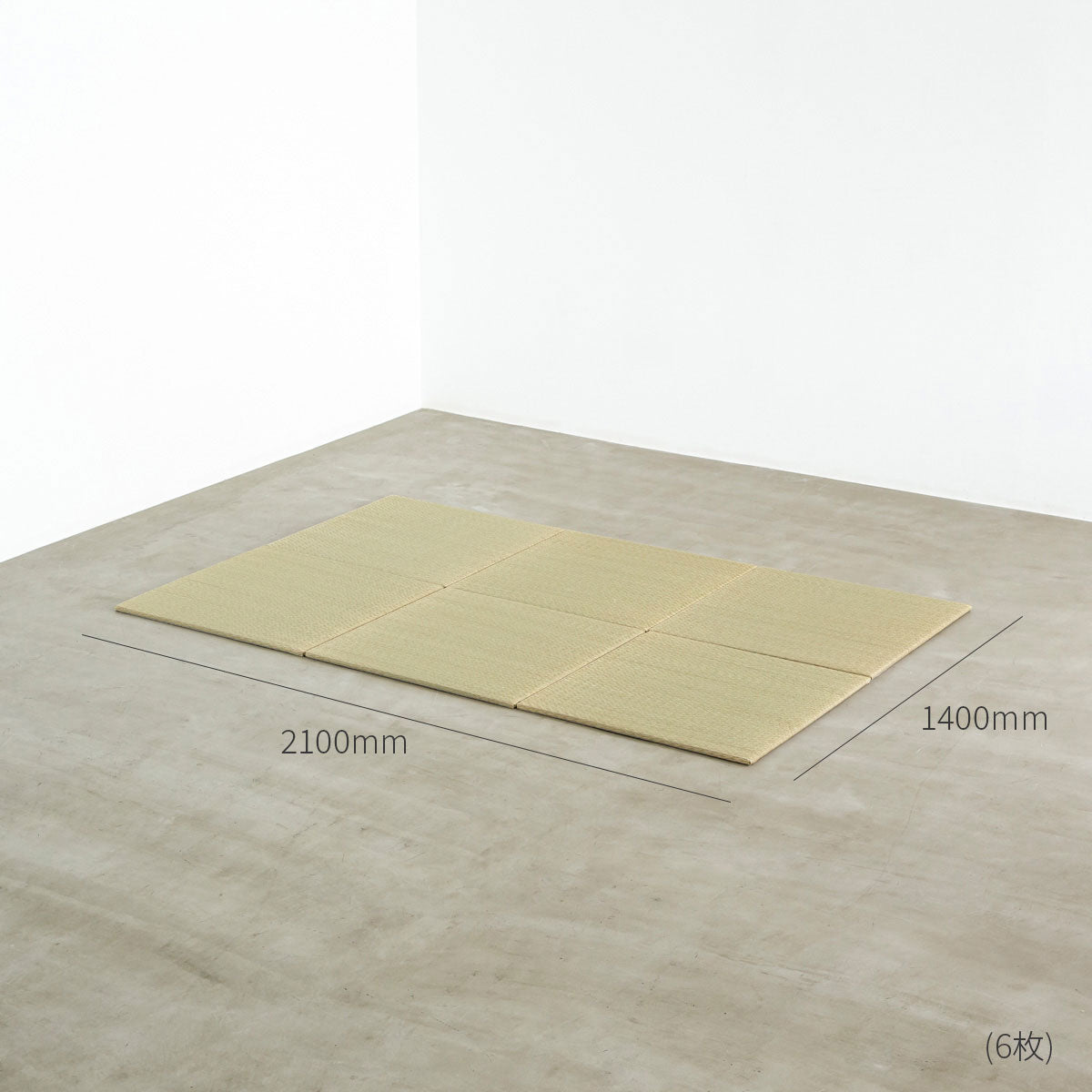 ヘリなしでスタイリッシュに仕上げた洗練された印象の70 × 70cmの置き畳（6枚サイズ画像）