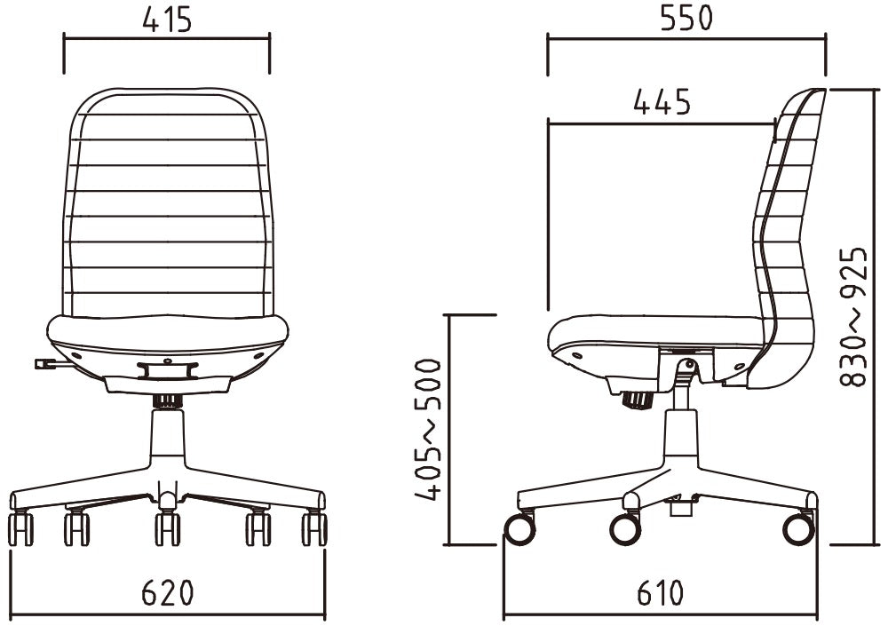 回転イス《LIMINA》ファブリックタイプ 肘無 LM-45M0-FWH-02-OBP、LM-45M0-FWH-21-OBP、LM-45M0-FWH-12-OBP