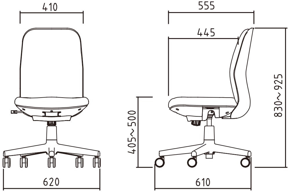 回転イス《LIMINA》シェルタイプ 肘無 LM-45M0-PBK-04-OBP、LM-45M0-PBK-06-OBP、LM-45M0-PBK-24-OBP