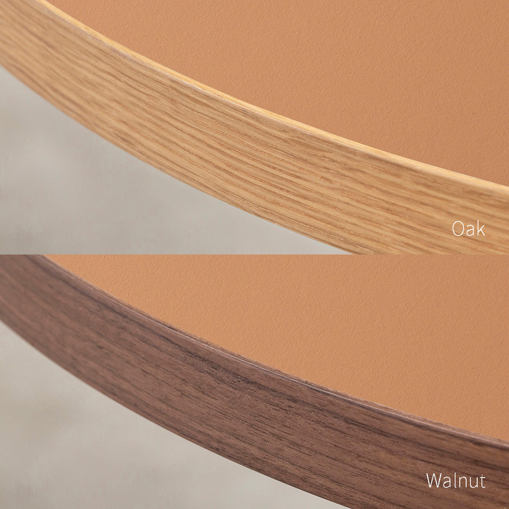 スマート造作カフェテーブル / リノリウム 全32色　白スチール脚 4本脚 × ラウンド φ61 - 80