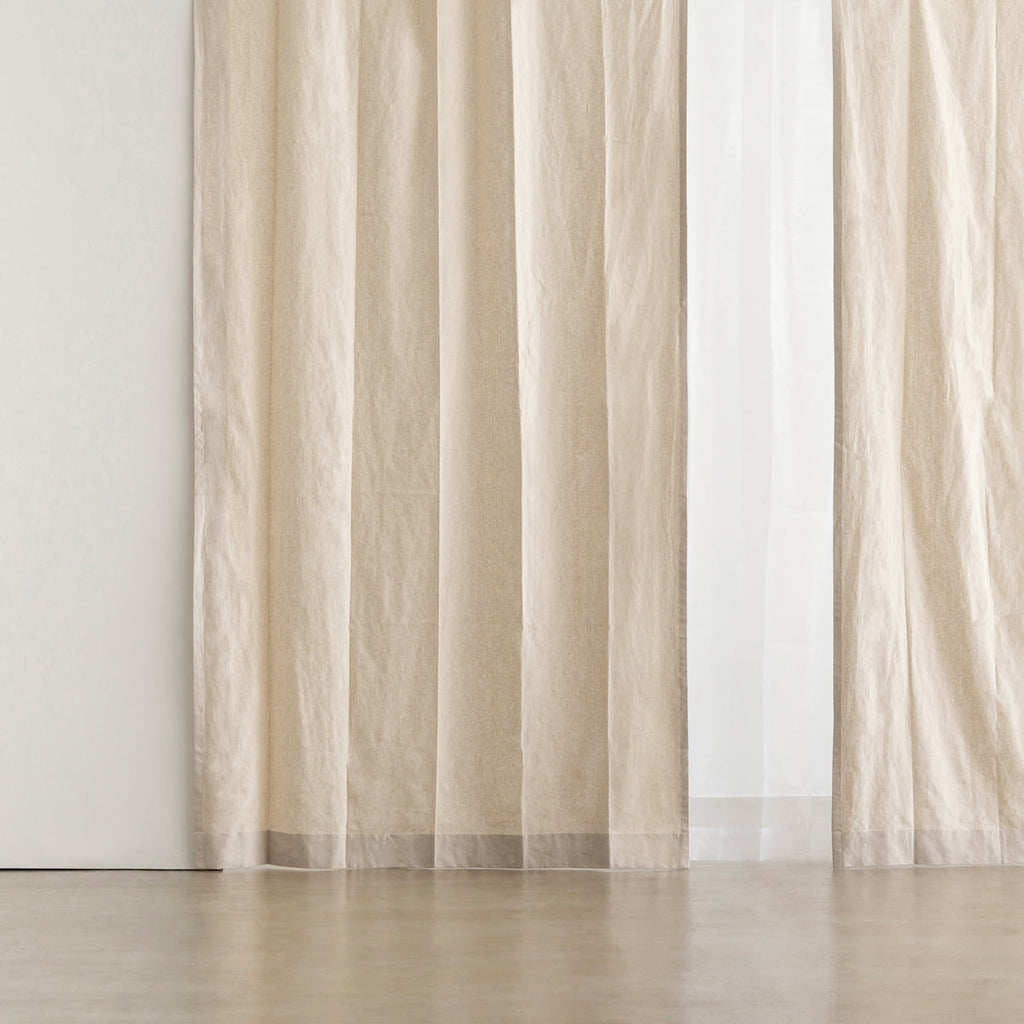 麻素材で優しい風合いに仕立てたリネンカーテン/ナチュラル