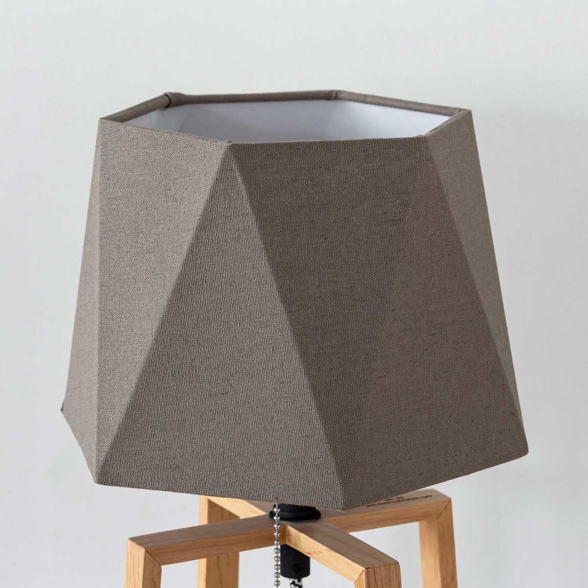 Hexagon Cotton Wood Table Lamp