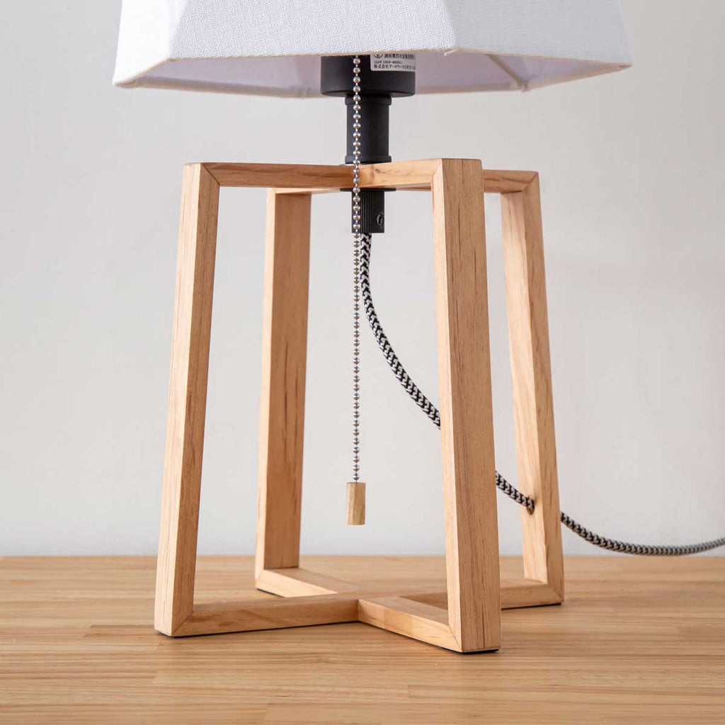 Hexagon Cotton Wood Table Lamp