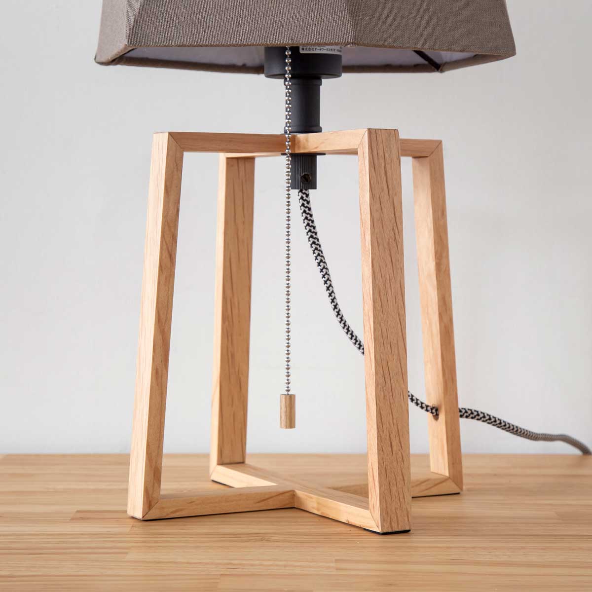 Hexagon Cotton Wood Table Lamp