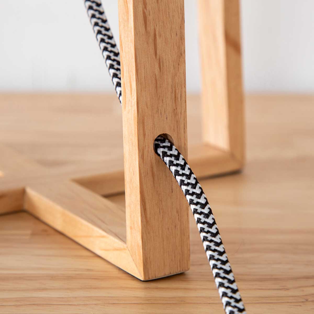 Hexagon Cotton Wood Table Lamp