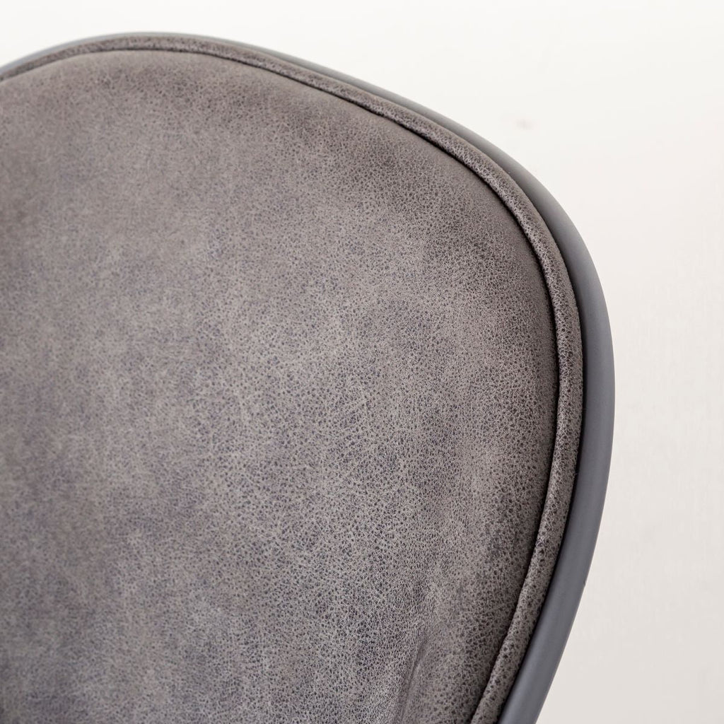 かなでもののユニークなラインを描くシェル型のシートとブラック脚フレームを組み合わせたハイセンスなデザインが光るネオモダンなデスクチェア(Black ＋ Dark gray・背もたれ)