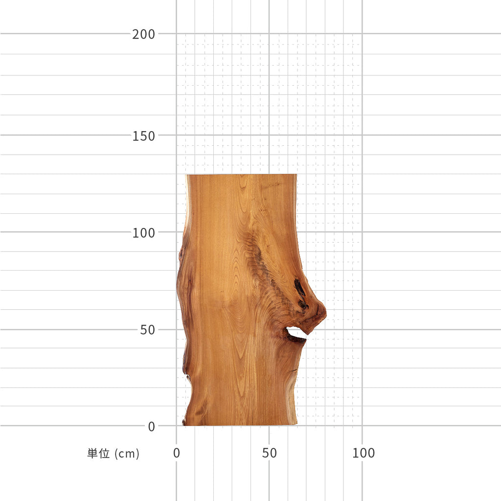 一枚板 / ケヤキ #0019　1300 × 570 ~ 760 mm