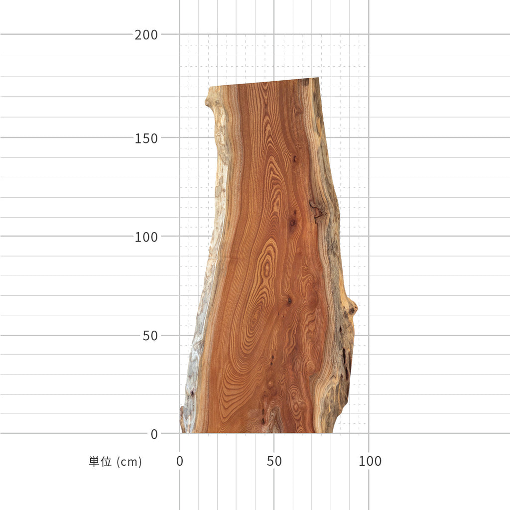 一枚板 / ケヤキ #0020　1800 × 490 ~ 750 mm