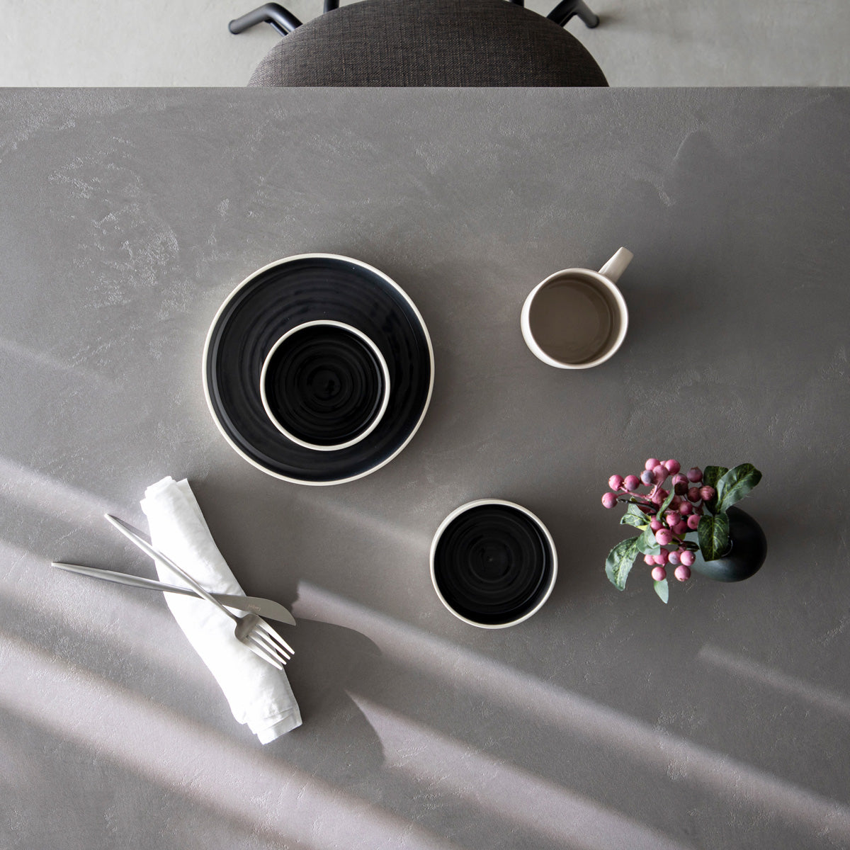 スマート造作テーブル / MORTEX モールテックス 全4色 × 黒スチール脚