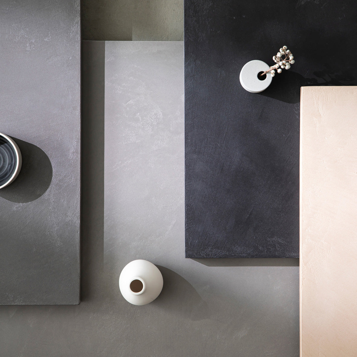 スマート造作テーブル / MORTEX モールテックス 全4色 × 黒スチール脚