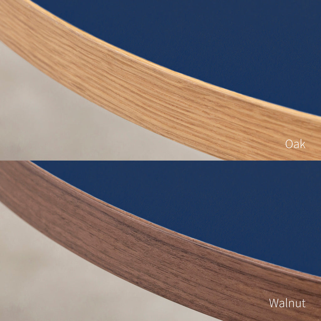 スマート造作カフェテーブル / リノリウム 全32色　白スチール脚 4本脚 × ラウンド φ61 - 80