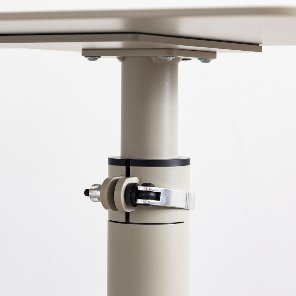 自由に高さを変えられる、シンプルでミニマルなペブルグレー昇降サイドテーブル（脚）