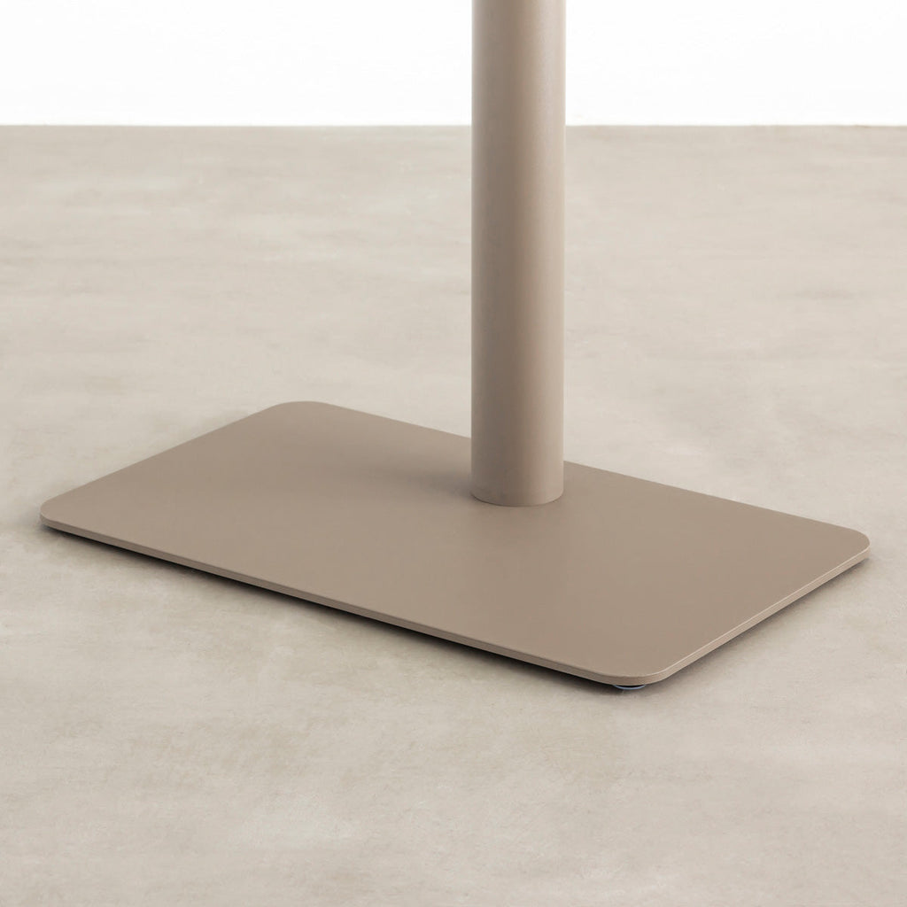 自由に高さを変えられる、シンプルでミニマルなベージュグレー昇降サイドテーブル（ベース）