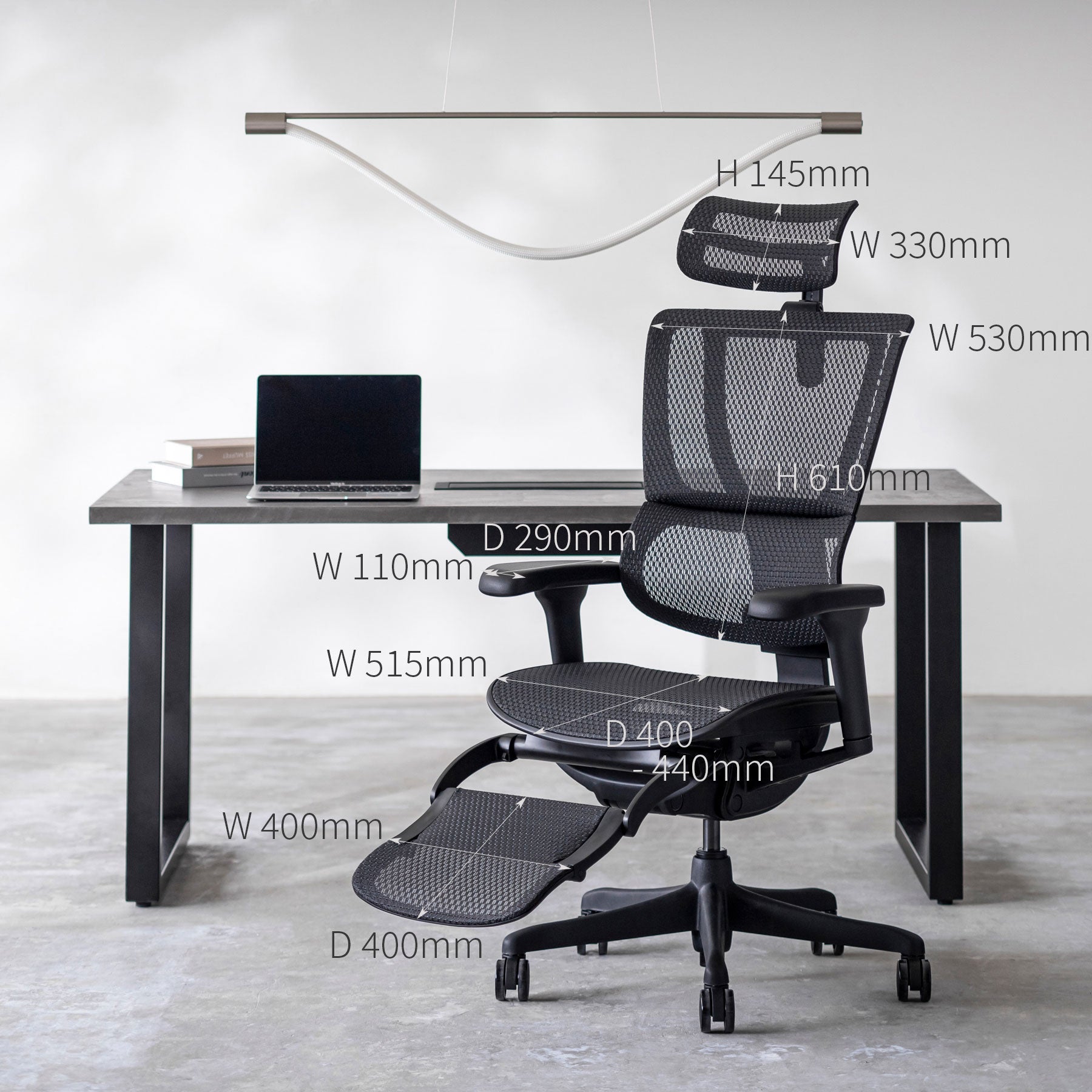 Ergohuman FIT2 Lite エルゴヒューマン オフィスチェア（サイズ画像２）