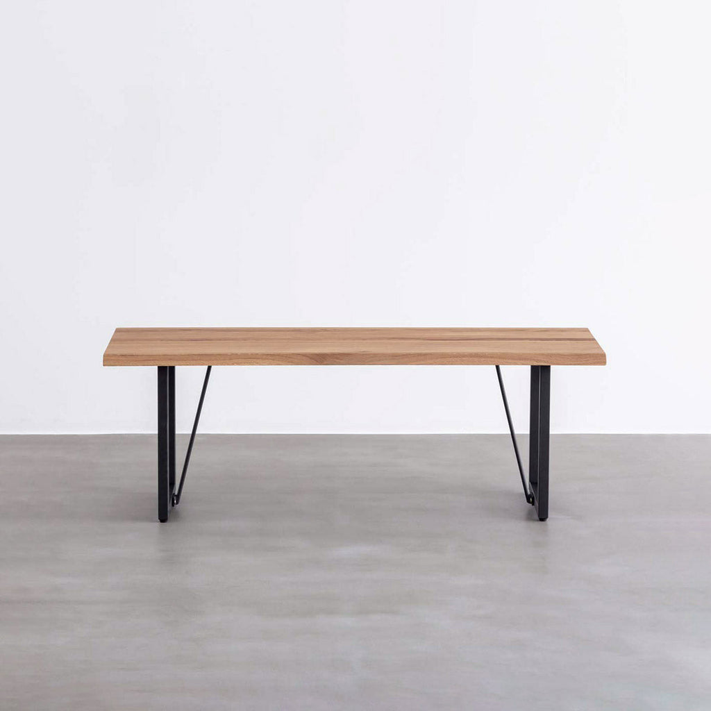 Mサイズオーク無垢材ベンチ・正面アングル