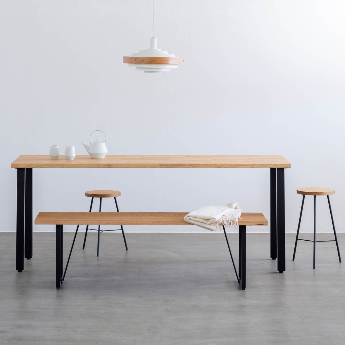 Lサイズオーク無垢材ベンチ・インテリアイメージ3