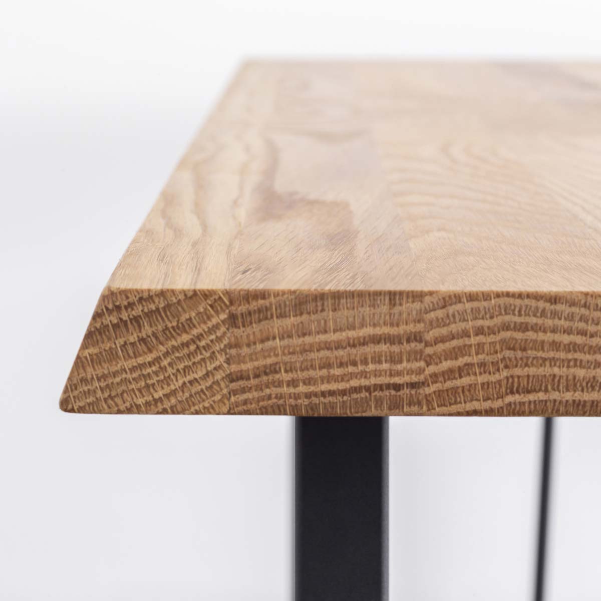 Mサイズオーク無垢材ベンチ・天板のカット面