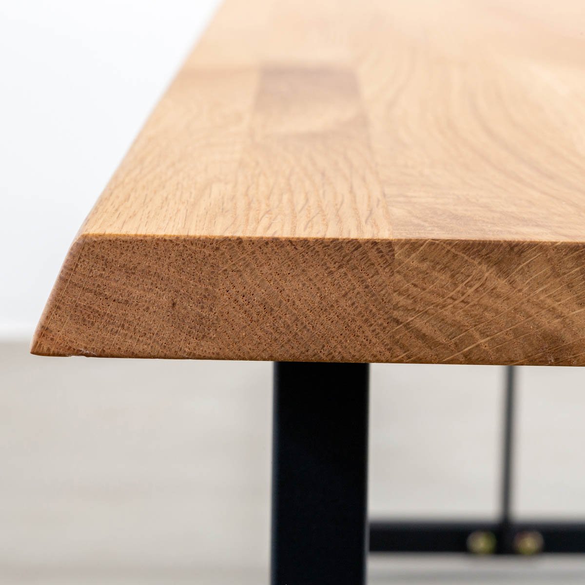 Lサイズオーク無垢材ベンチ・天板のカット面