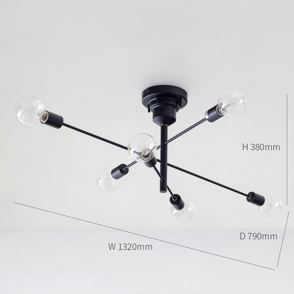 Simple - Socket 6灯シーリングライト PDL-141 電球セット